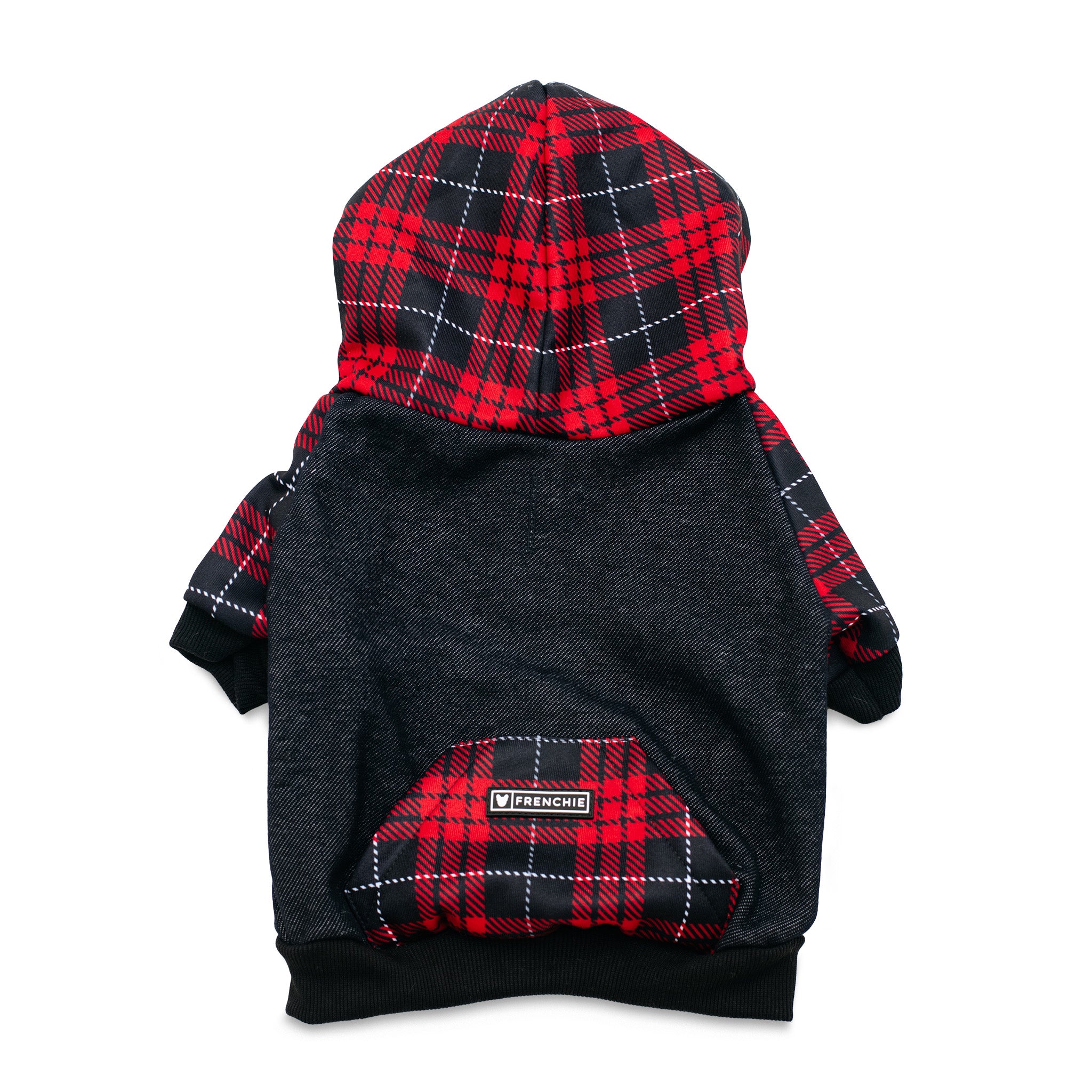 Frenchie Dog Hoodie - Red Tartan - Image 9